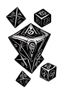 D&D dice set tattoo design idea