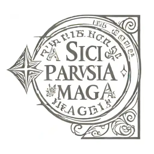 A Sic Parvis Magna written inside tattoo design idea