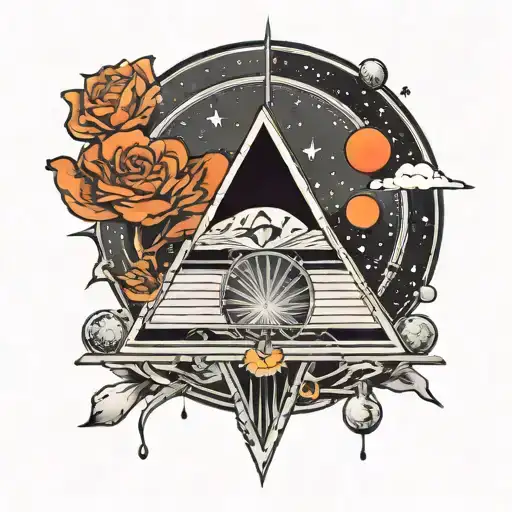 Cover dark side of the moon tattoo design idea