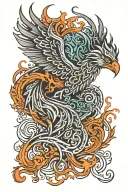 celtic phoenix rising tattoo design idea