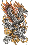 celtic phoenix rising tattoo design idea