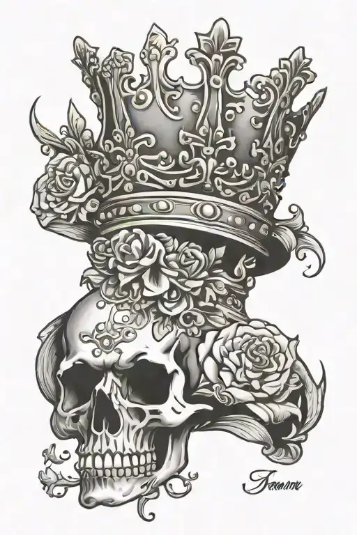 j s crown tattoo design idea