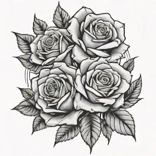 roses whit Numbers 1312 tattoo design idea