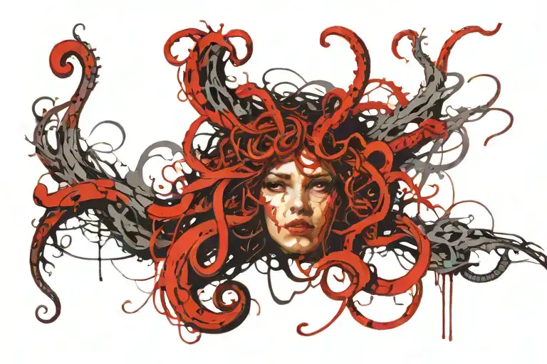 medusa abandon trauma tattoo design idea