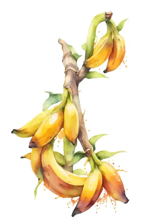 banana tree tattoo design idea
