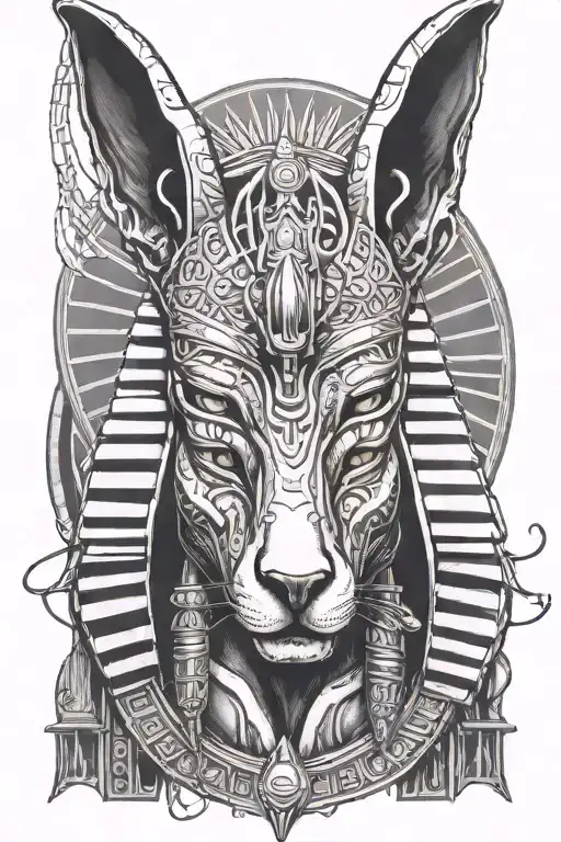 Anubis egypcian god tattoo design idea