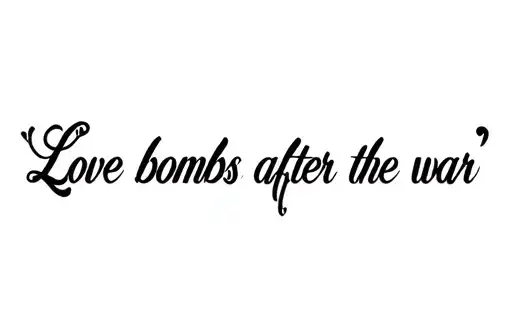 "Love bombs after the war " tattoo design idea