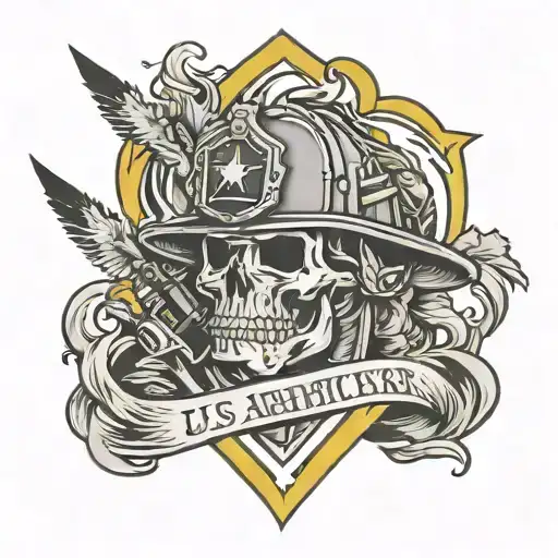 us army firefighter tattoo design idea