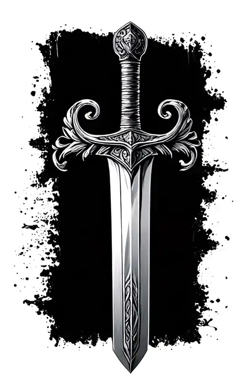 Roman sword inscribed with wrote tattoo design idea