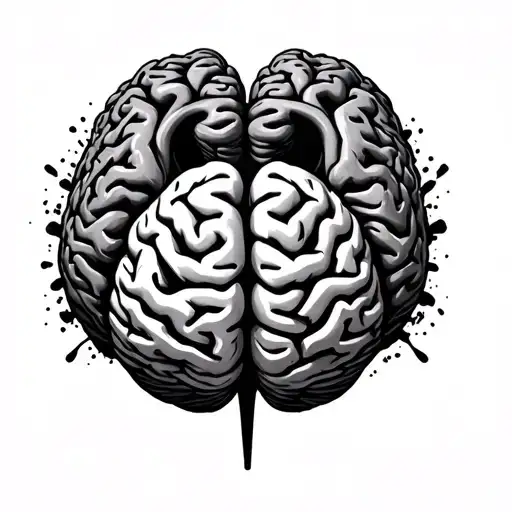 brain formed as a heart shape tattoo design idea