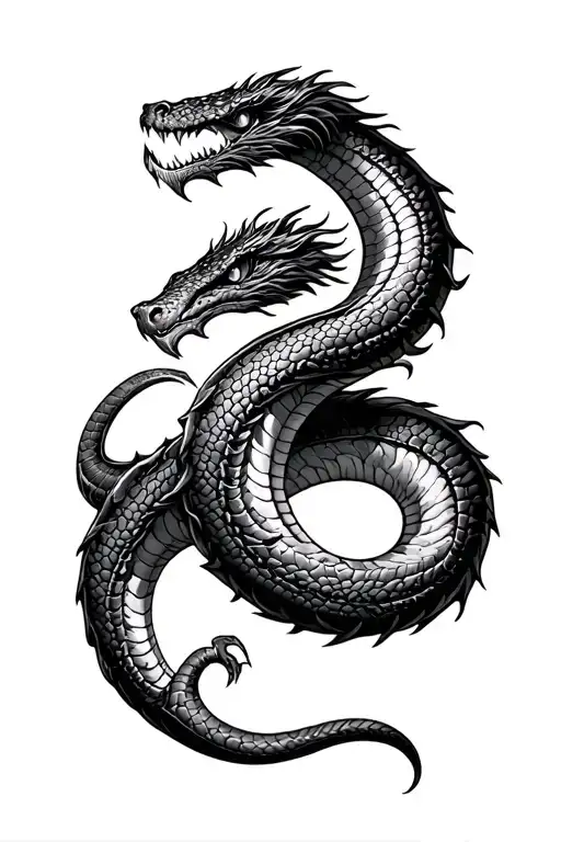 world serpent jormungandr writhing tattoo design idea