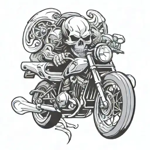 skull on a sportbike tattoo design idea