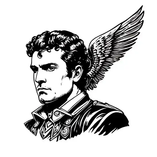 Paul Atreides from Dune in American traditional  tattoo design idea
