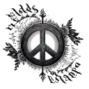 write gods plan inside the peace symbol  tattoo design idea