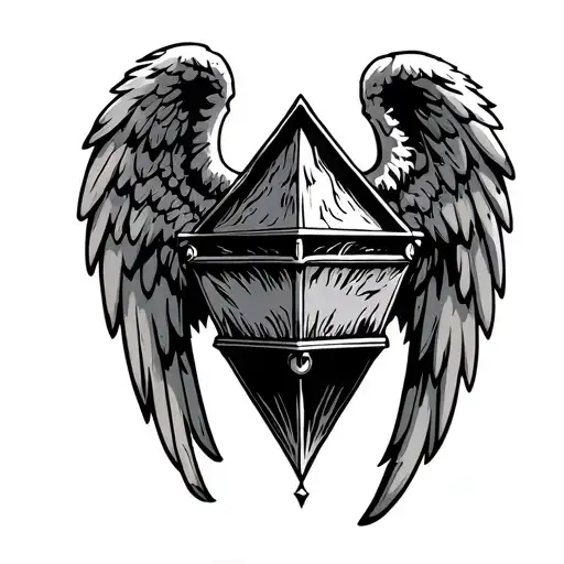 Ark of the Covenant symbol angels tattoo design idea
