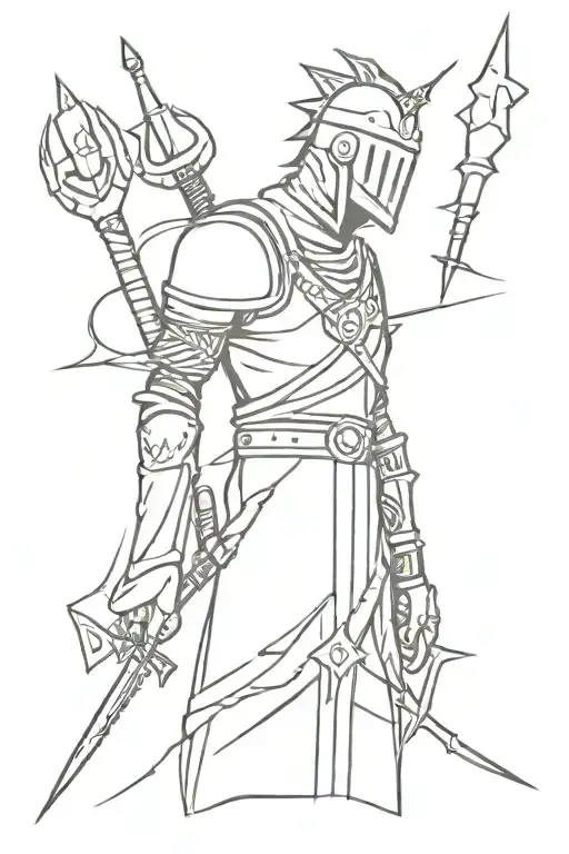 Solaire and chosen undead tattoo design idea