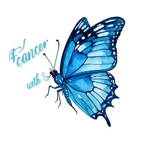 fuck cancer with butterfly in place of the u tattoo design idea