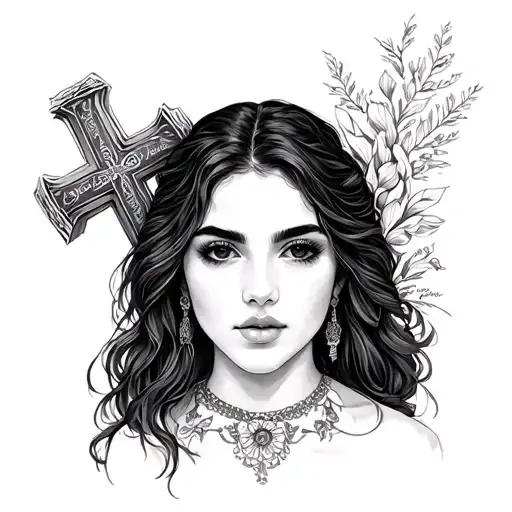 Alejandra in scripture with a cross tattoo design idea