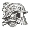fire helmet tattoo design idea