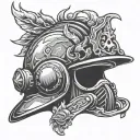 fire helmet tattoo design idea