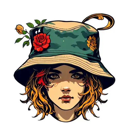 holland bucket hat tattoo design idea