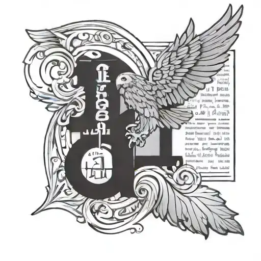 cool design with the Bible verse Isaiah 41:10 in it tattoo design idea