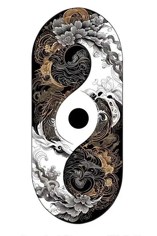 Samurai Yin Yang tattoo design idea