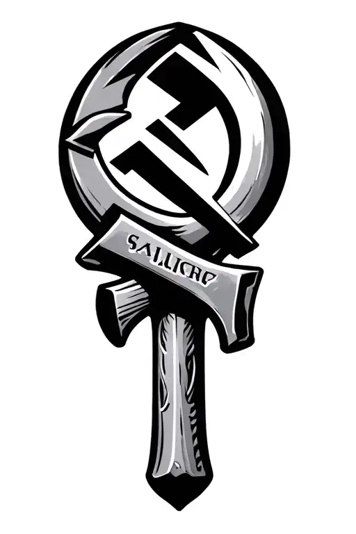 Hammer and sickle tattoo design idea