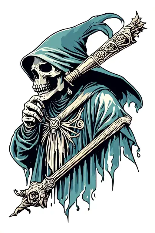 Grim Reaper back tattoo tattoo design idea