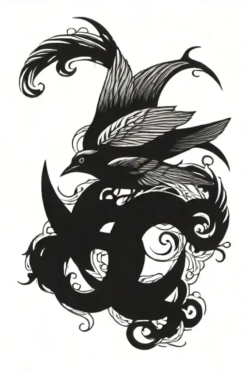 nautical poisidon swallow spanish main tattoo design idea