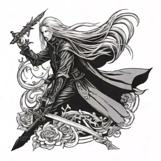 death waltzing with sephiroth tattoo design idea