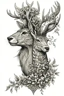 stag and hare tattoo design idea