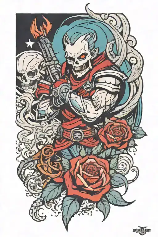 gaming arm sleeve, diablo, apex legends, dota2, gaming tattoo design idea