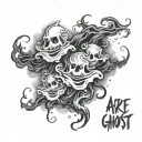 Til we are ghosts script with smoke swirling tattoo design idea