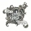 Til we are ghosts script with smoke swirling tattoo design idea