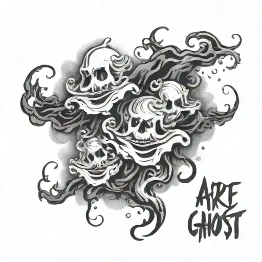 Til we are ghosts script with smoke swirling tattoo design idea