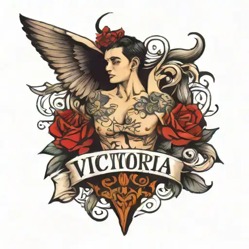 tattoo on chest words Victoria tattoo design idea