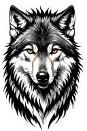 wolf looking forward tattoo design idea
