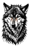 wolf looking forward tattoo design idea