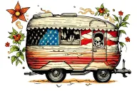 Caravan tattoo design idea