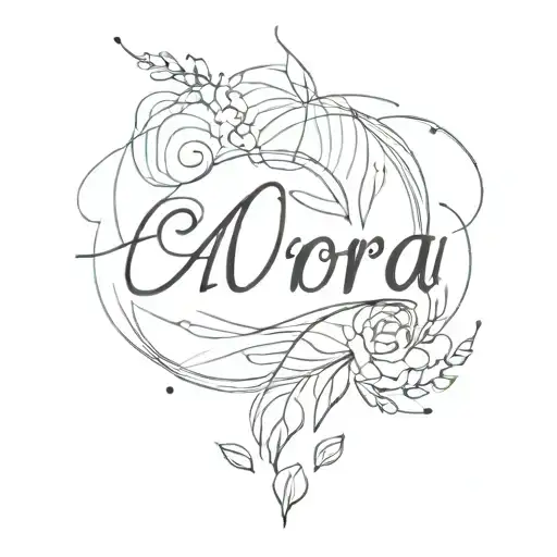 Aurora name tattoo tattoo design idea
