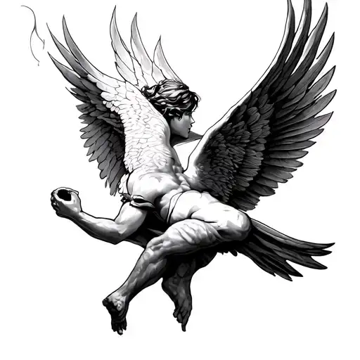 fall of icarus tattoo design idea