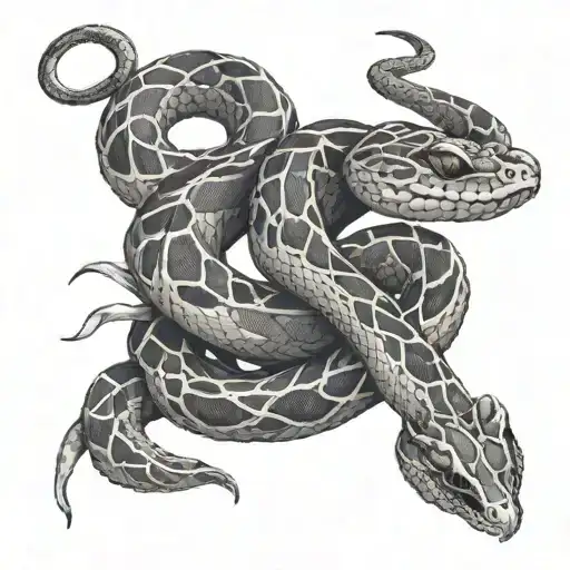 colombian red tailed boa tangled tattoo design idea