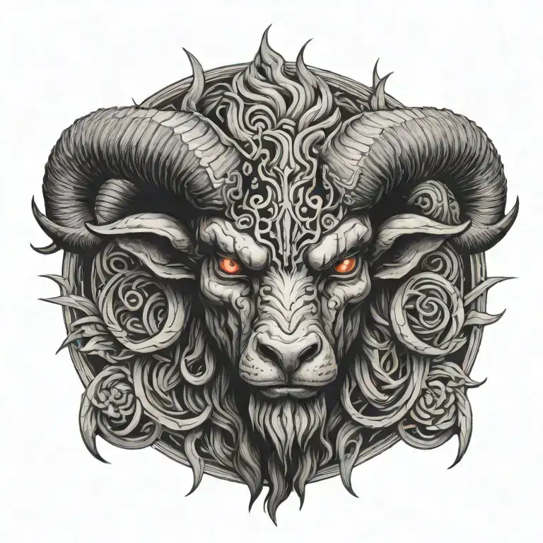 demon aries tattoo design idea