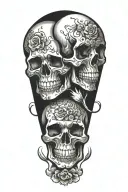 skulls facing each other tattoo design idea