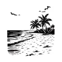  beach scene easy to draw tattoo design idea