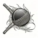 Cricket Ball tattoo design idea