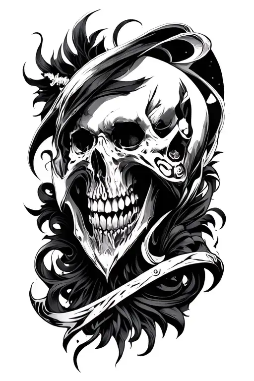 Sigilism cyber, dark, goth, angle tattoo design idea