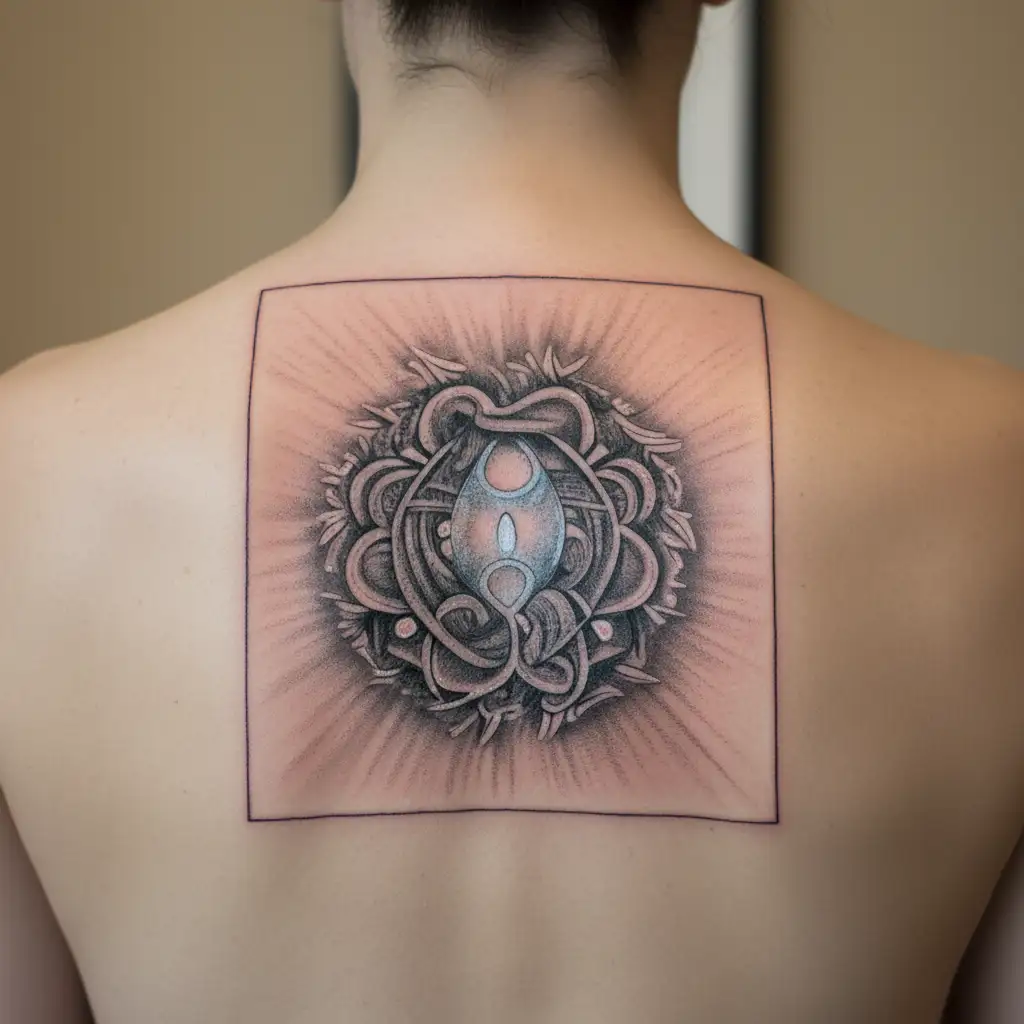 microrealism vulva tattoo design idea