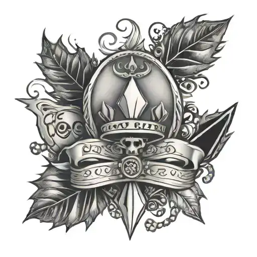 Ace & Moon, musical  note , Crown, Dollars  Maple leaf with Permant resident date , Diamond, ski mask,  Music tattoo design idea